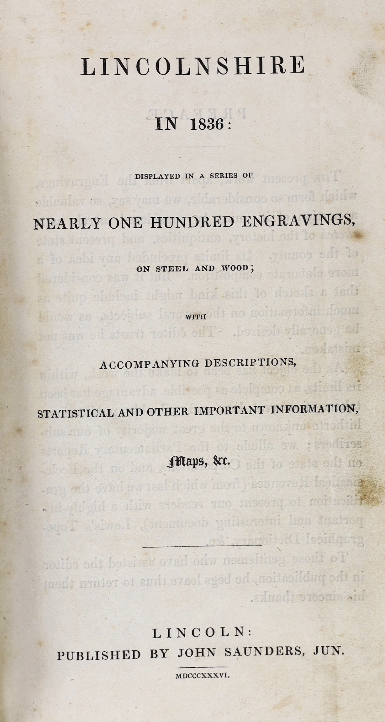 LINCS: Stark, Adam - The History and Antiquities of Gainsburgh ... together with a ... descriptive account of Stow ... in illustration of its claim to be considered as the Roman Sidnacester. folded map, folded pedigree a